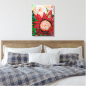 Indonesisch rood canvas afdruk (Insitu (Slaapkamer))