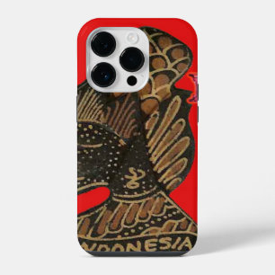 Indonesisch Schaduwpop Hohoho-ontwerp Rode Canvas iPhone 14 Pro Hoesje