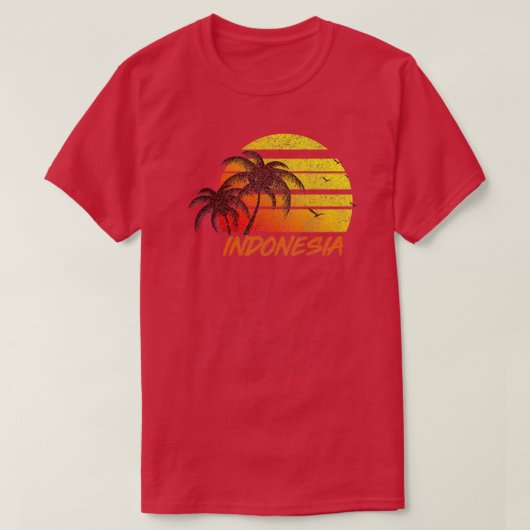 Indonesisch Surf met zonnebaden T-shirt (Design voorkant)