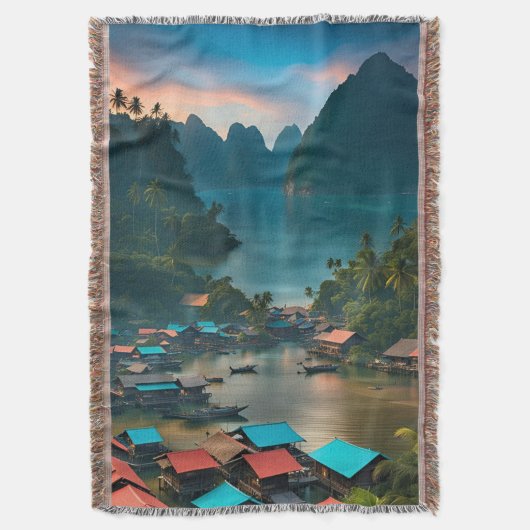 Indonesisch vissersdorp deken (Voorkant Verticaal)