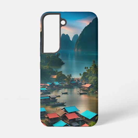 Indonesisch vissersdorp samsung galaxy hoesje (Achterkant)
