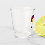 Indonesisch vlagembleem shot glas (Links)