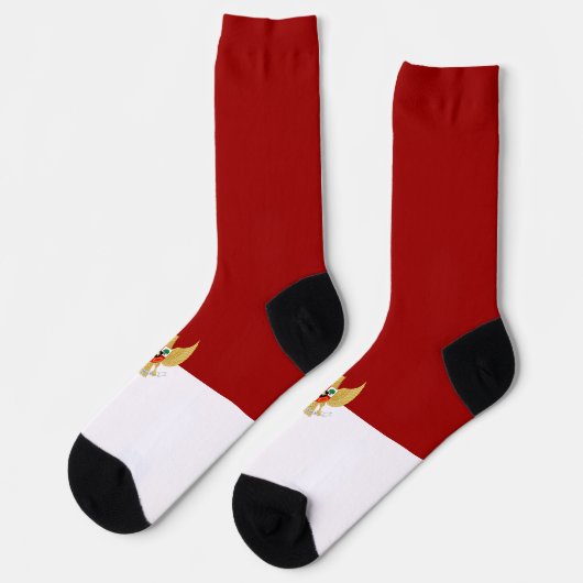 Indonesisch vlagembleem sokken (Links)