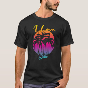 Indonesische actieradius Bali Palm Trees I Lov T-shirt