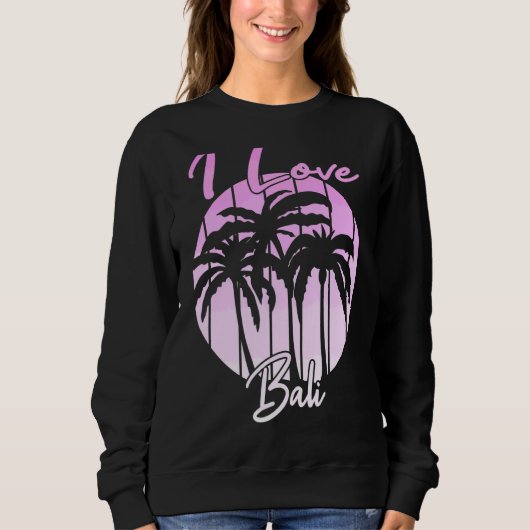 Indonesische actieradius Bali Palm Trees I Lov Trui (Voorkant)