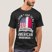 Indonesische Amerikaanse patriotkwekerij Humor vla T-shirt (Voorkant)