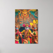 Indonesische Bali Gemaskerde Dansers  Canvas Afdruk (Voorkant)
