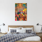 Indonesische Bali Gemaskerde Dansers  Canvas Afdruk (Insitu (Slaapkamer))