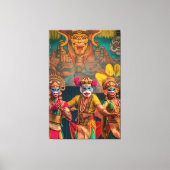 Indonesische Bali gemaskerde dansers Canvas Afdruk (Voorkant)