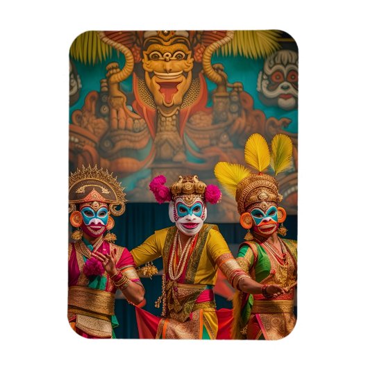 Indonesische Bali gemaskerde dansers Magneet (Verticaal)