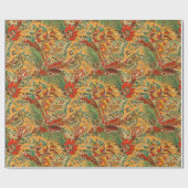 Indonesische batik Balinese Style Yellow Oranje Cadeaupapier (Vlak)