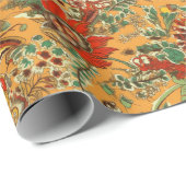 Indonesische batik Balinese Style Yellow Oranje Cadeaupapier (Rol Hoek)