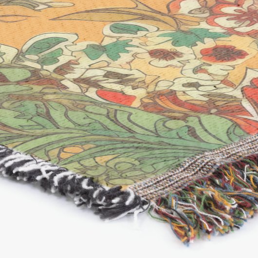 Indonesische batik Balinese Style Yellow Oranje Deken (Hoek)