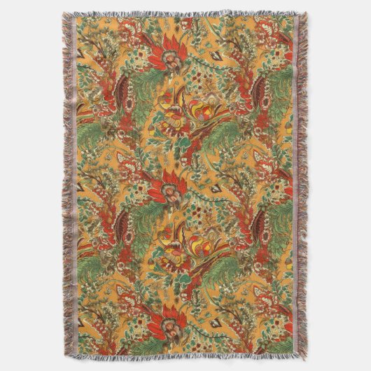 Indonesische batik Balinese Style Yellow Oranje Deken (Voorkant Verticaal)