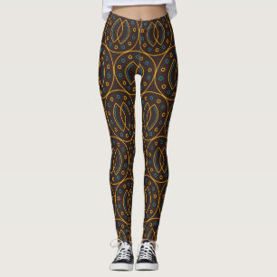Indonesische batik, bruine achtergrond. Leggings