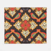 Indonesische batik: flora fauna motief. fleece deken (Voorkant (Horizontaal))