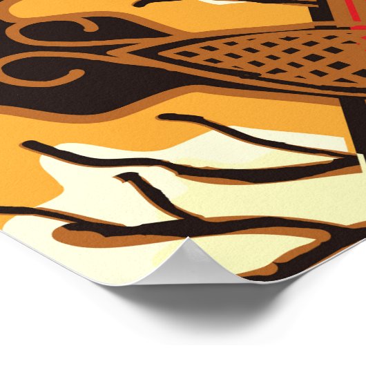 Indonesische batik: flora fauna motief. poster (Hoek)