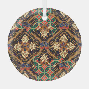 Indonesische batik op basis van plant: kenmerkende glas ornament