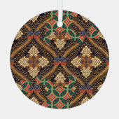 Indonesische batik op basis van plant: kenmerkende glas ornament (Achterkant)