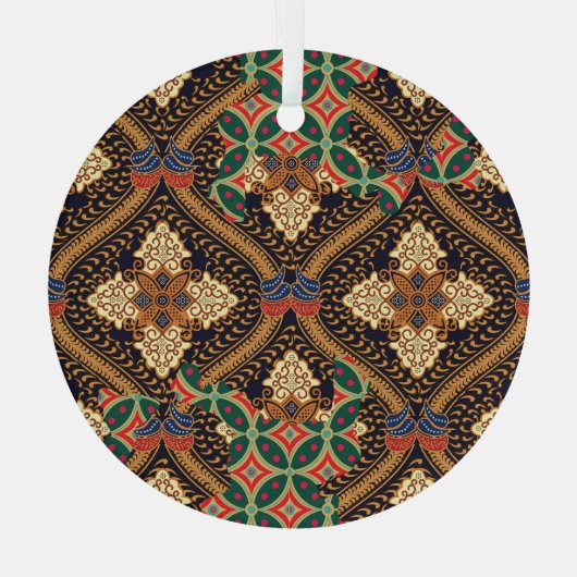 Indonesische batik op basis van plant: kenmerkende glas ornament (Achterkant)