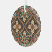 Indonesische batik op basis van plant: kenmerkende glas ornament (Voorkant links)