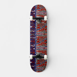 Indonesische Batik Skateboard, rood marineblauw ta Persoonlijk Skateboard