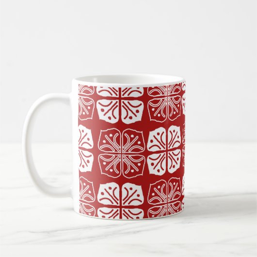 Indonesische batik typisch ontwerp, combinati koffiemok (Links)
