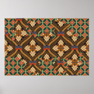 Indonesische batikmotieven met een zeer duidelijk  poster