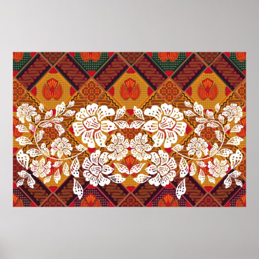 Indonesische batikmotieven met een zeer duidelijk  poster (Voorkant)