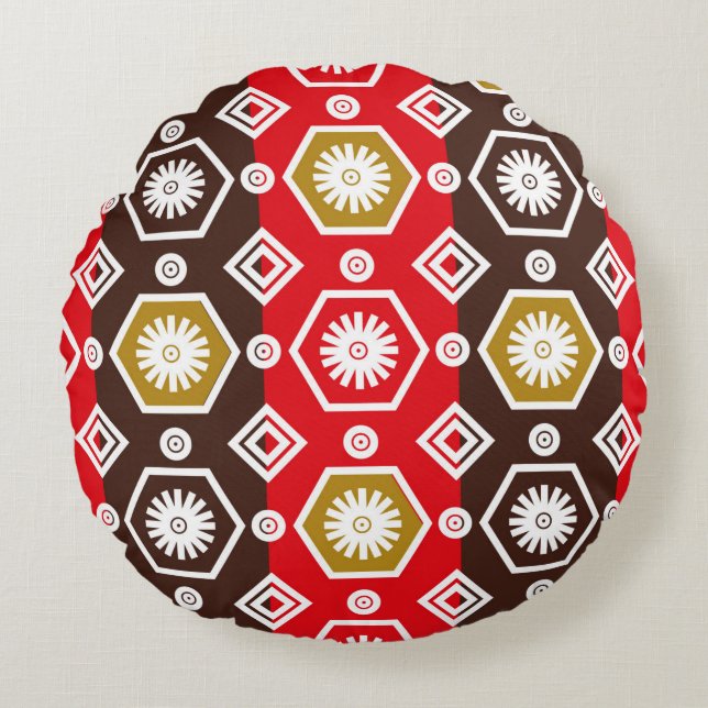 Indonesische batikmotieven met een zeer duidelijk  rond kussen (Voorkant)