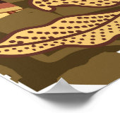 Indonesische batikmotieven met flora- en faunatpat poster (Hoek)