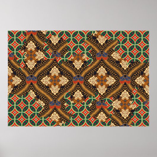 Indonesische batikmotieven met zeer onderscheidend poster (Voorkant)