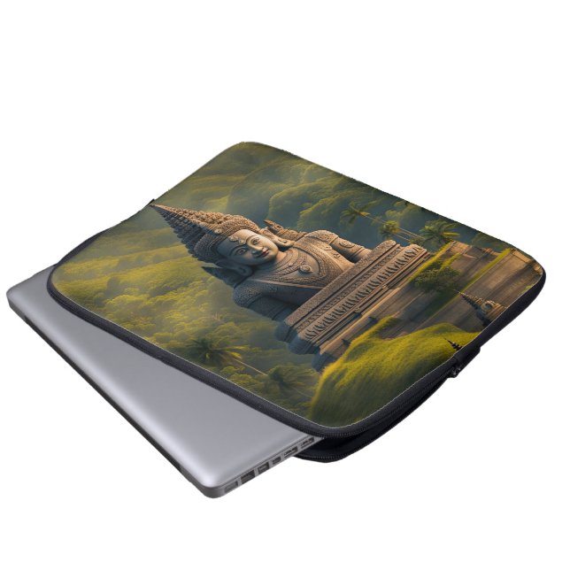 Indonesische Berg-Buddha  Laptop Sleeve (Voorkant onderkant)