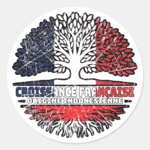 Indonesische Franse boomkorren vlag Ronde Sticker