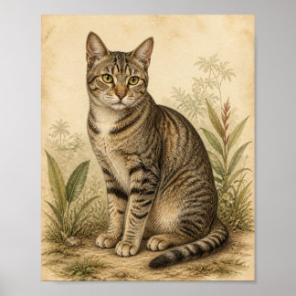 Indonesische Huiskat Vintage Kunstprint Poster
