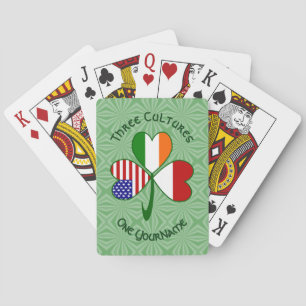 Indonesische Ierse Amerikaanse Vlag Klavertjevier Pokerkaarten