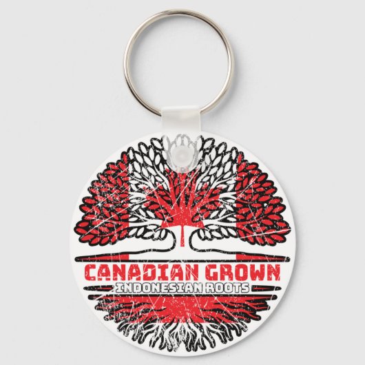 Indonesische Indonesische Canadese bomen in Canada Sleutelhanger (Voorkant)