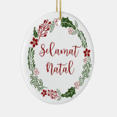 Indonesische kerstavond met vrolijk kerstfeest, Se Keramisch Ornament (Rechts)