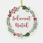 Indonesische kerstavond met vrolijk kerstfeest, Se Keramisch Ornament (Voorkant)