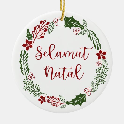 Indonesische kerstavond met vrolijk kerstfeest, Se Keramisch Ornament (Voorkant)