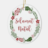 Indonesische kerstavond met vrolijk kerstfeest, Se Keramisch Ornament (Links)