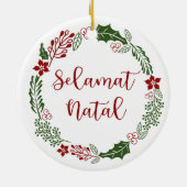 Indonesische kerstavond met vrolijk kerstfeest, Se Keramisch Ornament (Achterkant)