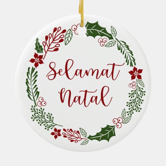 Indonesische kerstavond met vrolijk kerstfeest, Se Keramisch Ornament (Achterkant)