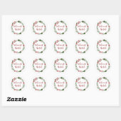 Indonesische Kerstkrans, Selamat Natal Ronde Sticker (Vel)