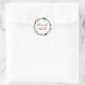 Indonesische Kerstkrans, Selamat Natal Ronde Sticker (Tas)