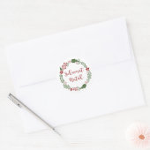 Indonesische Kerstkrans, Selamat Natal Ronde Sticker (Envelop)
