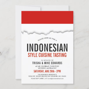 Indonesische keuken   Party Flag Witte Uitnodiging