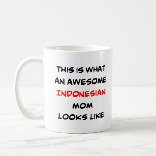 indonesische moeder , geweldige koffiemok (Links)