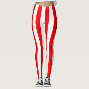 Indonesische nationale vlagkleuren verticale strip leggings