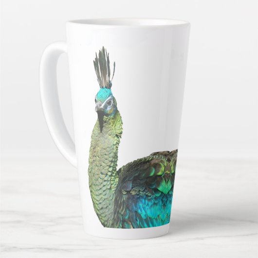 Indonesische Peacock Face Latte Mok (Linkerhoek)